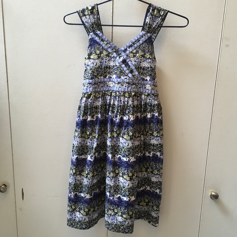 Blue Floral Print Sundress